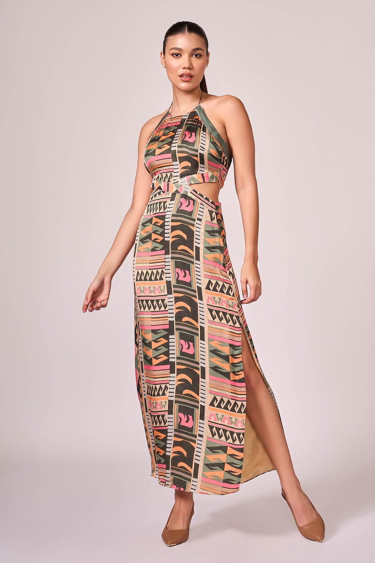 Buy Multicolor Geometric Print Dress by Koswi for women online at ScrollnShops